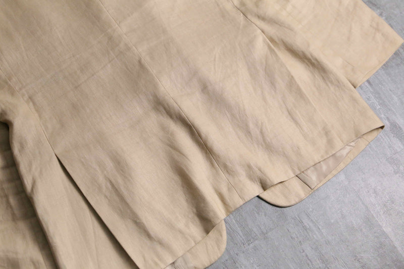 1990-00s 3B single 2piece linen suit set up