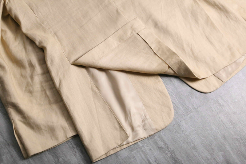 1990-00s 3B single 2piece linen suit set up