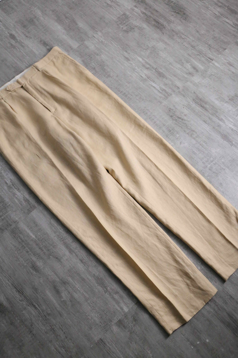 1990-00s 3B single 2piece linen suit set up