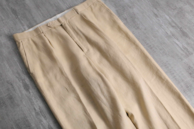 1990-00s 3B single 2piece linen suit set up