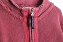 military taste pink half zip cotton knit