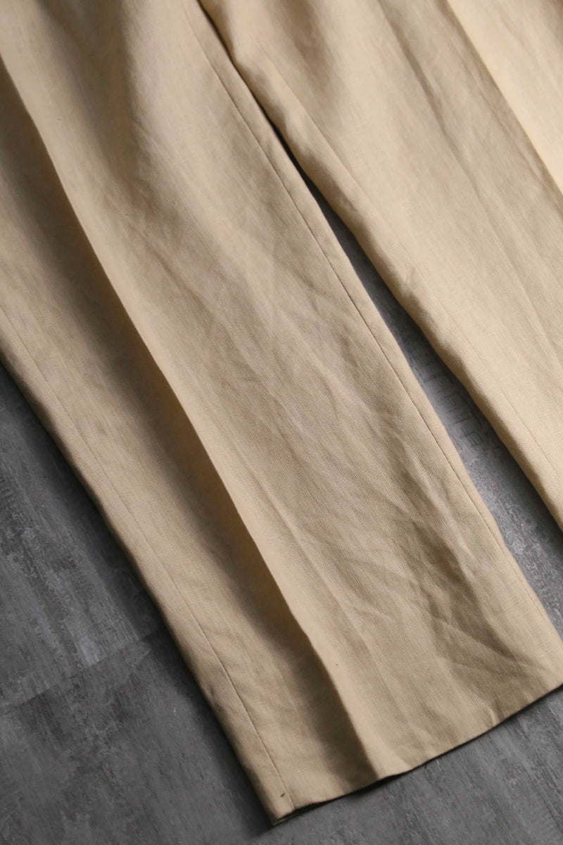 1990-00s 3B single 2piece linen suit set up