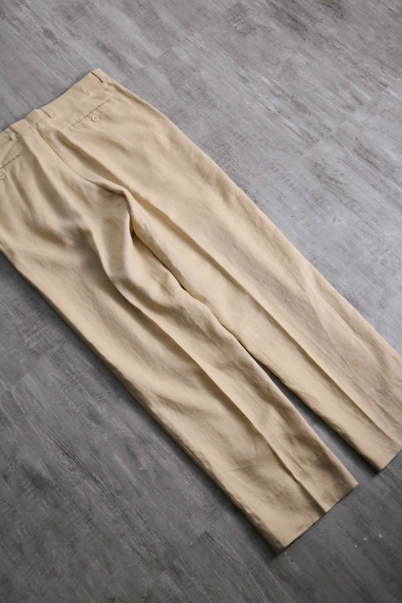 1990-00s 3B single 2piece linen suit set up