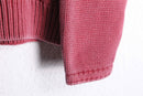 military taste pink half zip cotton knit