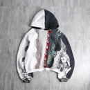 "Re:make" knit switch design short sweat hoodie