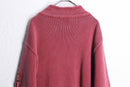 military taste pink half zip cotton knit