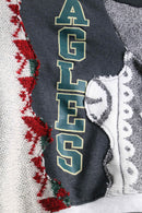 "Re:make" knit switch design short sweat hoodie