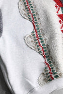 "Re:make" knit switch design short sweat hoodie