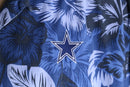 marine blue silk 100% aloha shirt