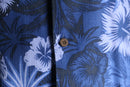 marine blue silk 100% aloha shirt