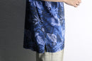 marine blue silk 100% aloha shirt