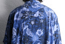 marine blue silk 100% aloha shirt