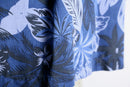 marine blue silk 100% aloha shirt