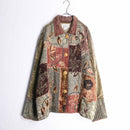 patchwork design jacquard jacket