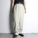 dotted windowpane wide pants