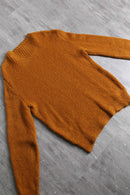 orange color mohair mixture knit