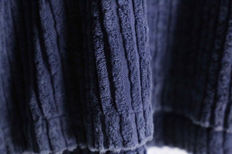 "DENIM & CO." navy stripe pile pull over