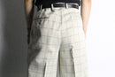 dotted windowpane wide pants