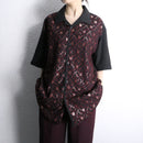 "PRONTI" flower design open collar shirt