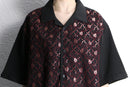 "PRONTI" flower design open collar shirt