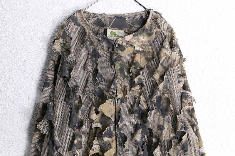 "UNDER BRUSH" real tree camo pattern no collar ghillie shirt