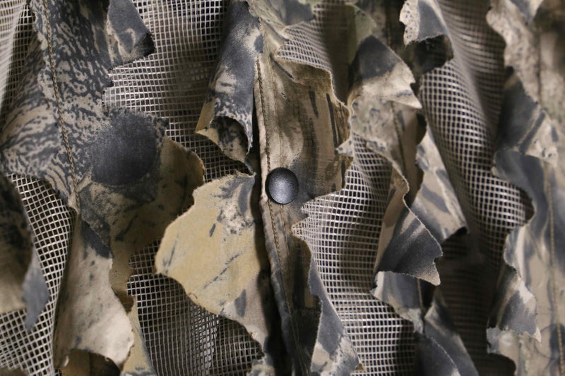 "UNDER BRUSH" real tree camo pattern no collar ghillie shirt