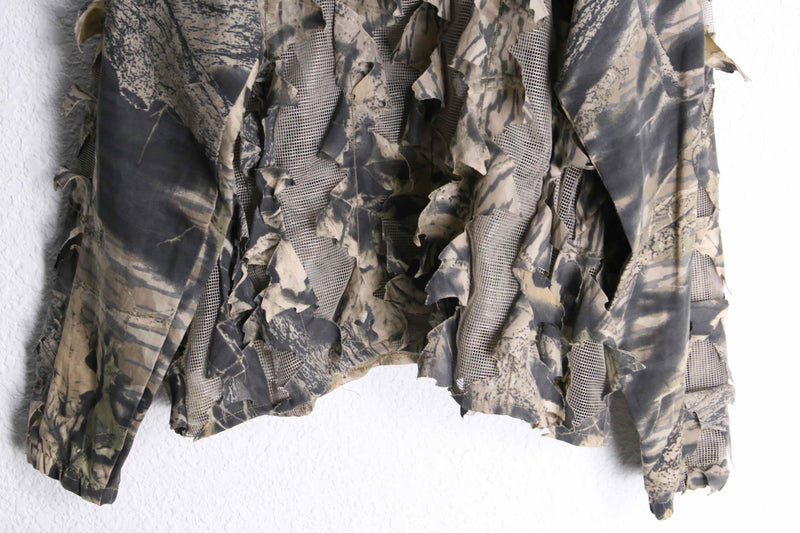 "UNDER BRUSH" real tree camo pattern no collar ghillie shirt