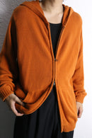 ”IZOD” orange double zip cotton knit parka
