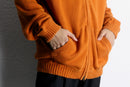 ”IZOD” orange double zip cotton knit parka