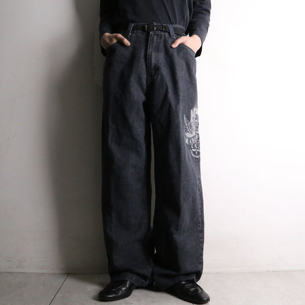 “SOUTH POLE” crown embroidery black buggy denim