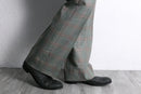 70’s check poly flare pants