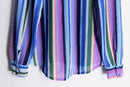 colorful stripe pattern L/S mesh knit shirt