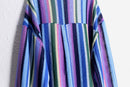 colorful stripe pattern L/S mesh knit shirt