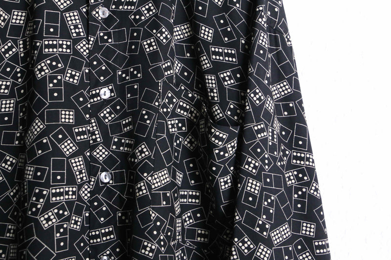 "PERRY ELLIS" total dice pattern rayon shirt