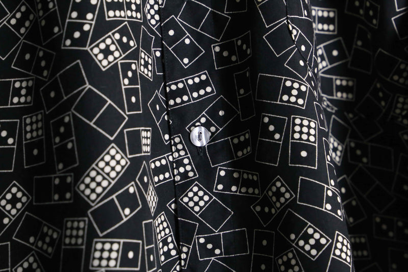 "PERRY ELLIS" total dice pattern rayon shirt