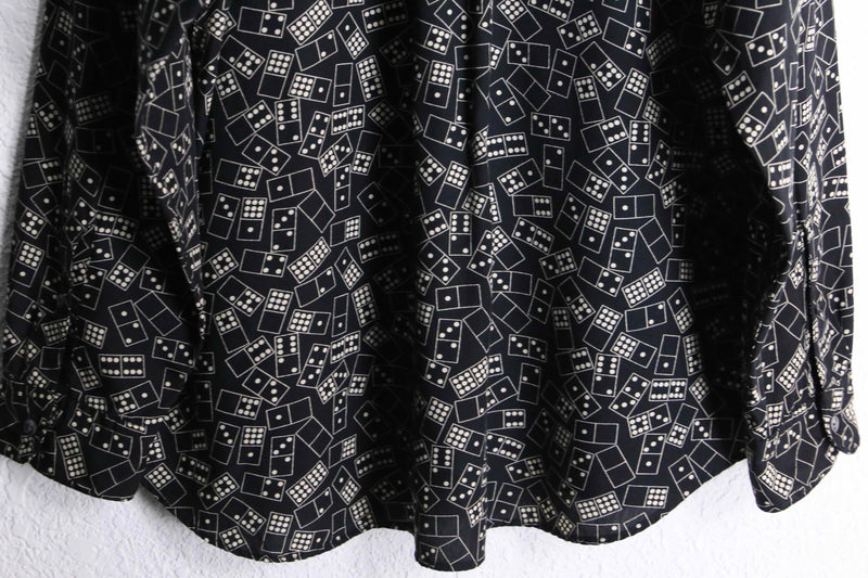 "PERRY ELLIS" total dice pattern rayon shirt