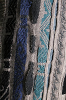 dark tone striped 3D knit sweater