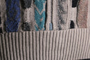 dark tone striped 3D knit sweater