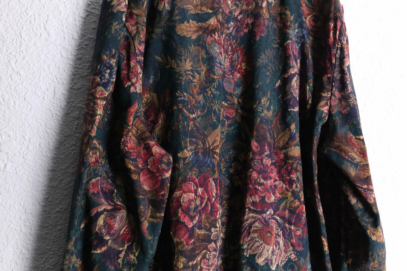 botanical jacquard pattern easy tailored jacket