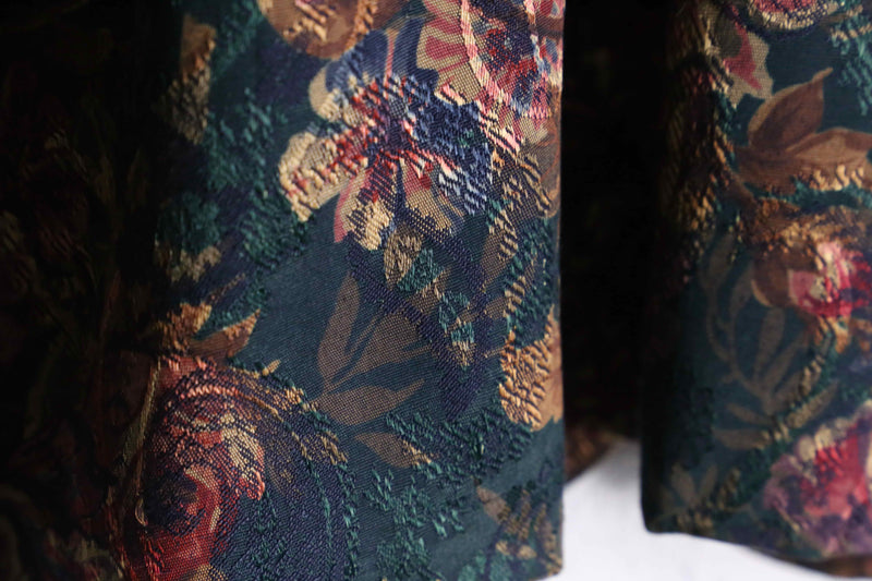 botanical jacquard pattern easy tailored jacket