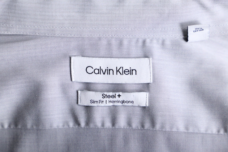 "Calvin Klein" light gray dress shirt