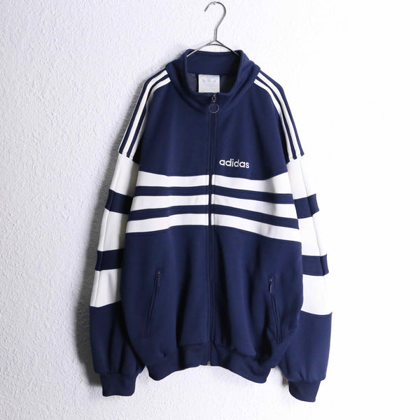 90's "adidas" navy three stripe design track jacket