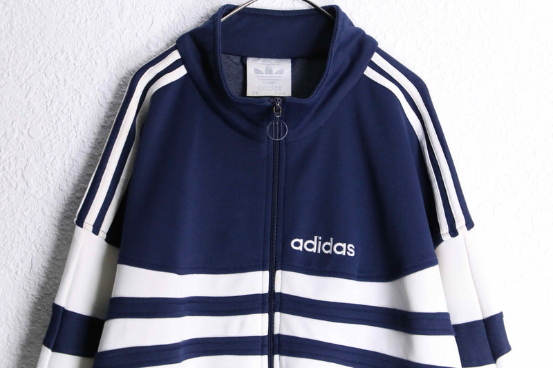 90's "adidas" navy three stripe design track jacket