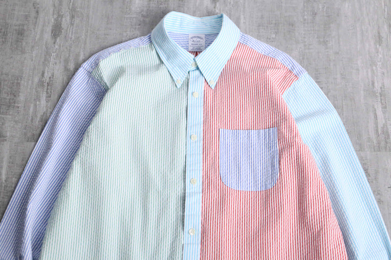 “Brooks Brothers” light color seersucker shirt