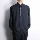 black embroidery design rayon shirt