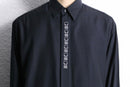 black embroidery design rayon shirt