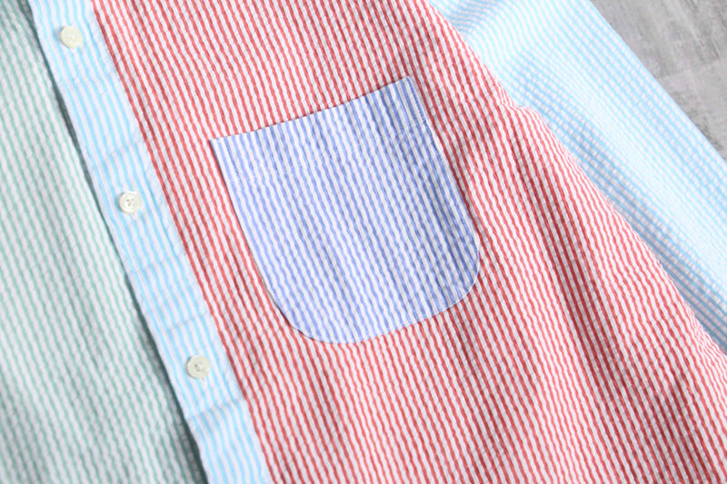“Brooks Brothers” light color seersucker shirt