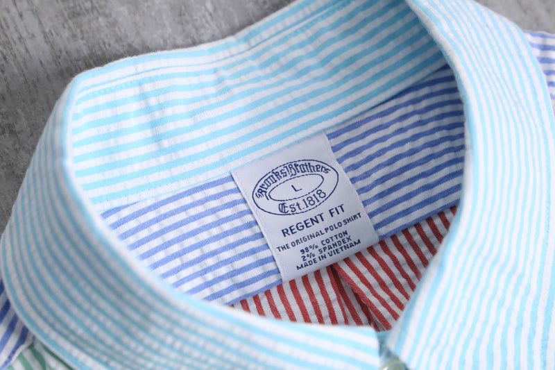 “Brooks Brothers” light color seersucker shirt