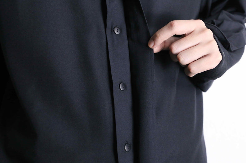 black embroidery design rayon shirt