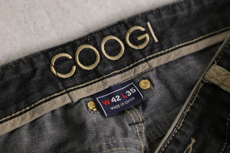 “COOGI” Maria embroidery black buggy denim